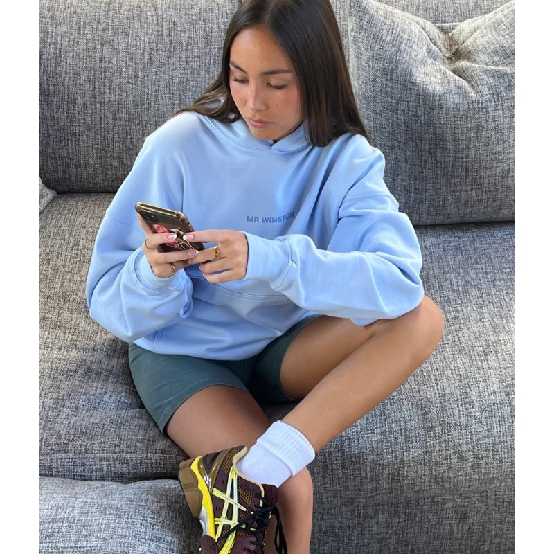 Mr Winston - Puff Hooded Sweat (Powder Blue) - Im Your Wardrobe