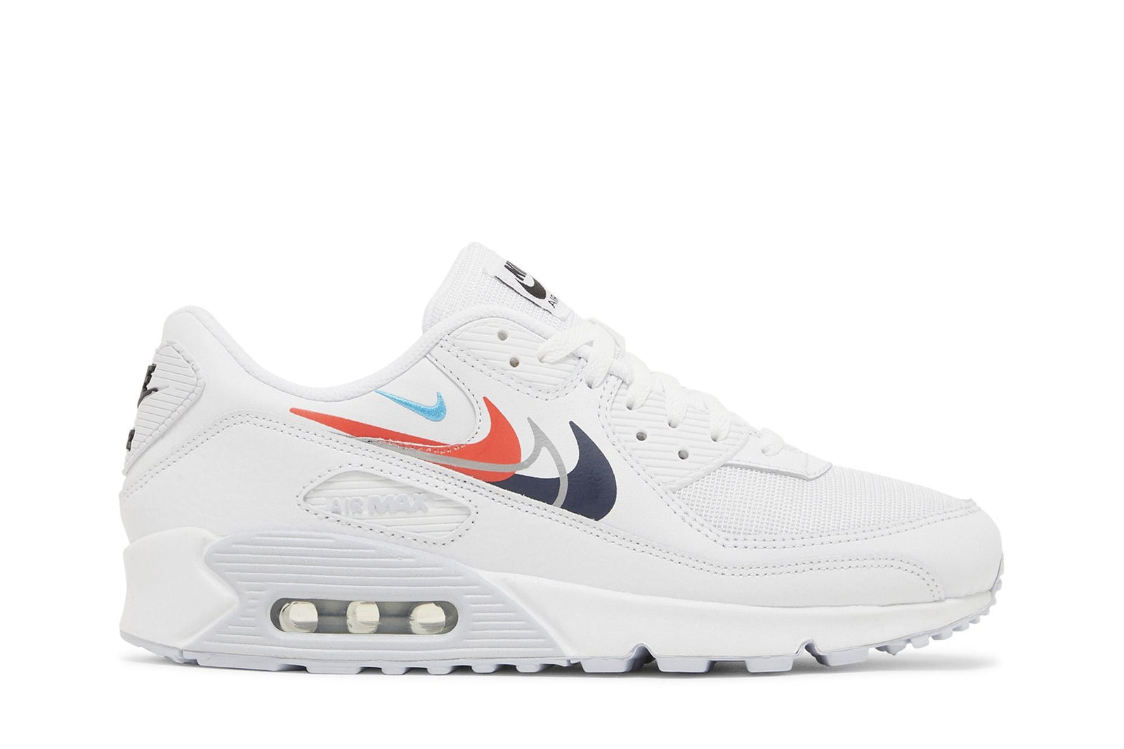 Nike Air Max 90 Multi Swoosh - White Bright Crimson - Im Your Wardrobe