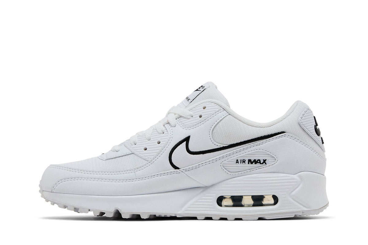 Nike Air Max 90 White Black Outlined Swoosh - Im Your Wardrobe