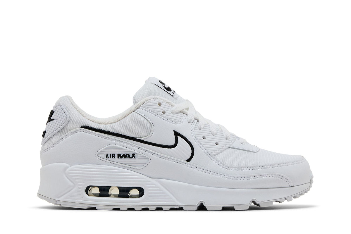 Nike Air Max 90 White Black Outlined Swoosh - Im Your Wardrobe