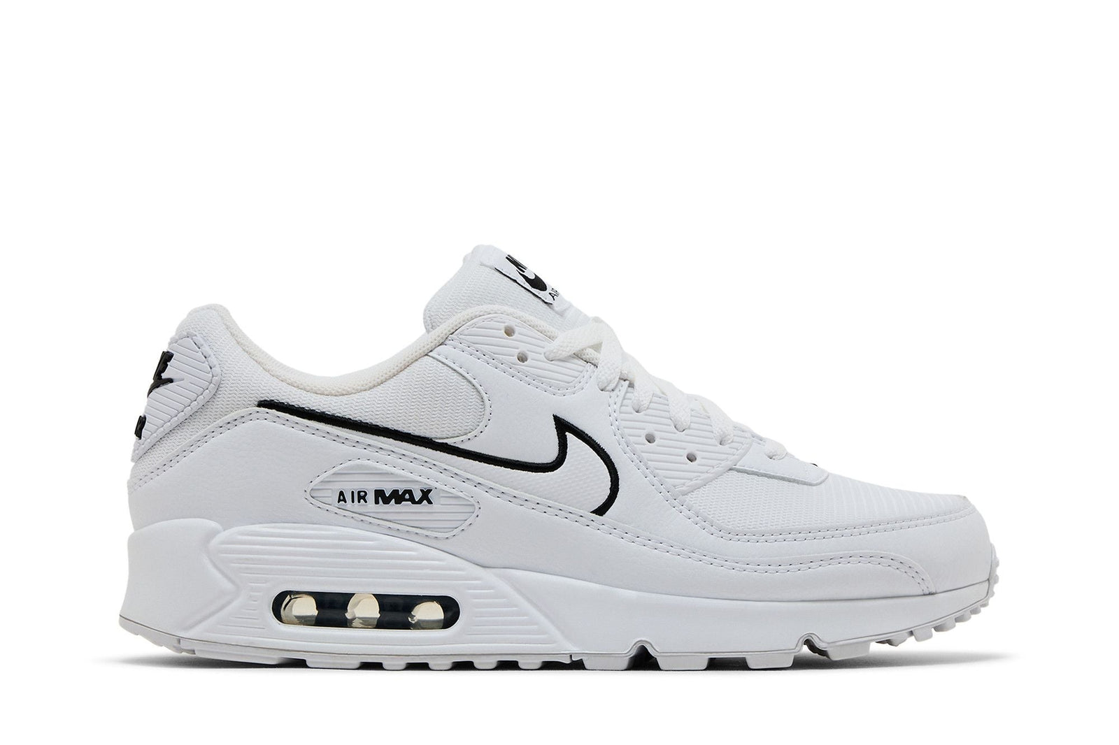 Nike Air Max 90 White Black Outlined Swoosh - Im Your Wardrobe