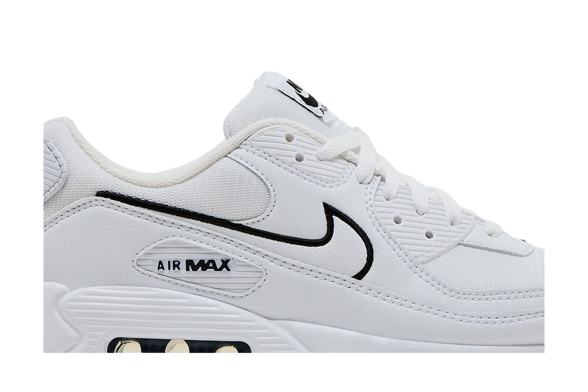 Nike Air Max 90 White Black Outlined Swoosh - Im Your Wardrobe