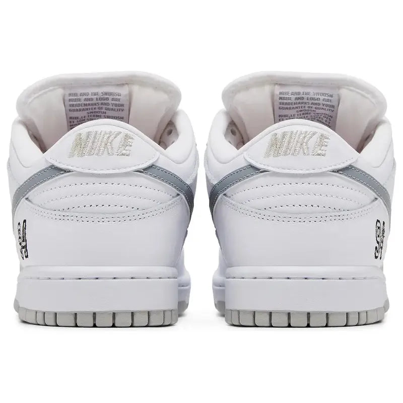 Nike SB Dunk Low Supreme 94 White Metallic Silver - Im Your Wardrobe