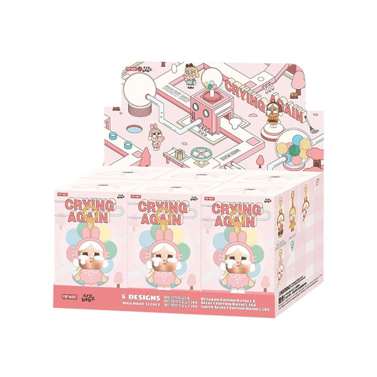 Pop Mart CryBaby Crying Again Series Vinyl Face Plush Sealed Case (6 Blind Box) - Im Your Wardrobe