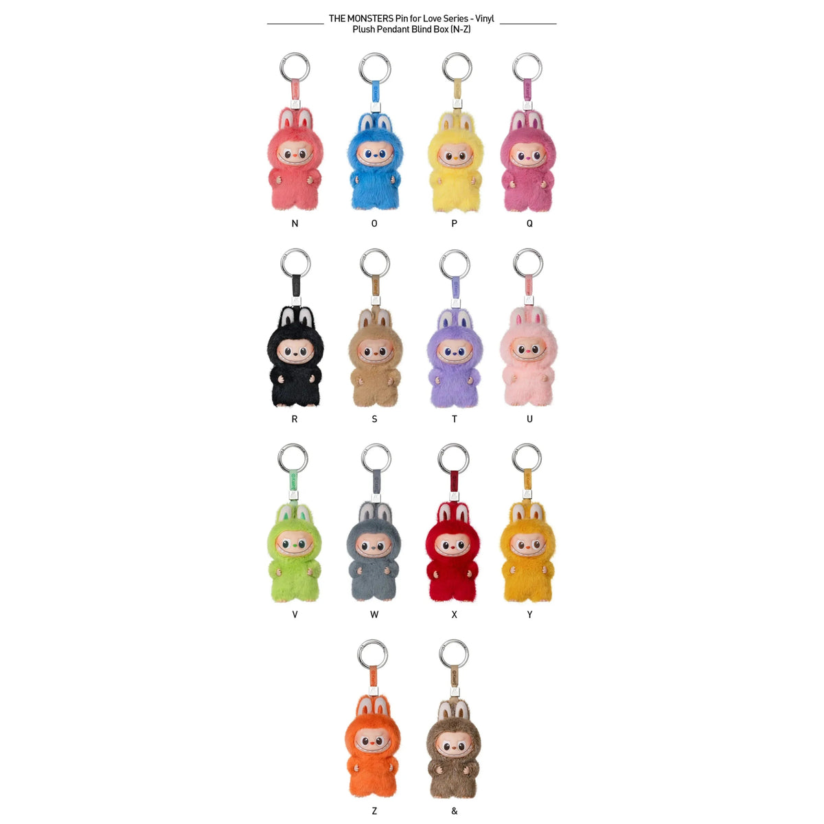 Pop Mart Labubu The Monsters Pin for Love Series Vinyl Plush Pendant (N - Z) Sealed Case (14 Blind Box) - Im Your Wardrobe