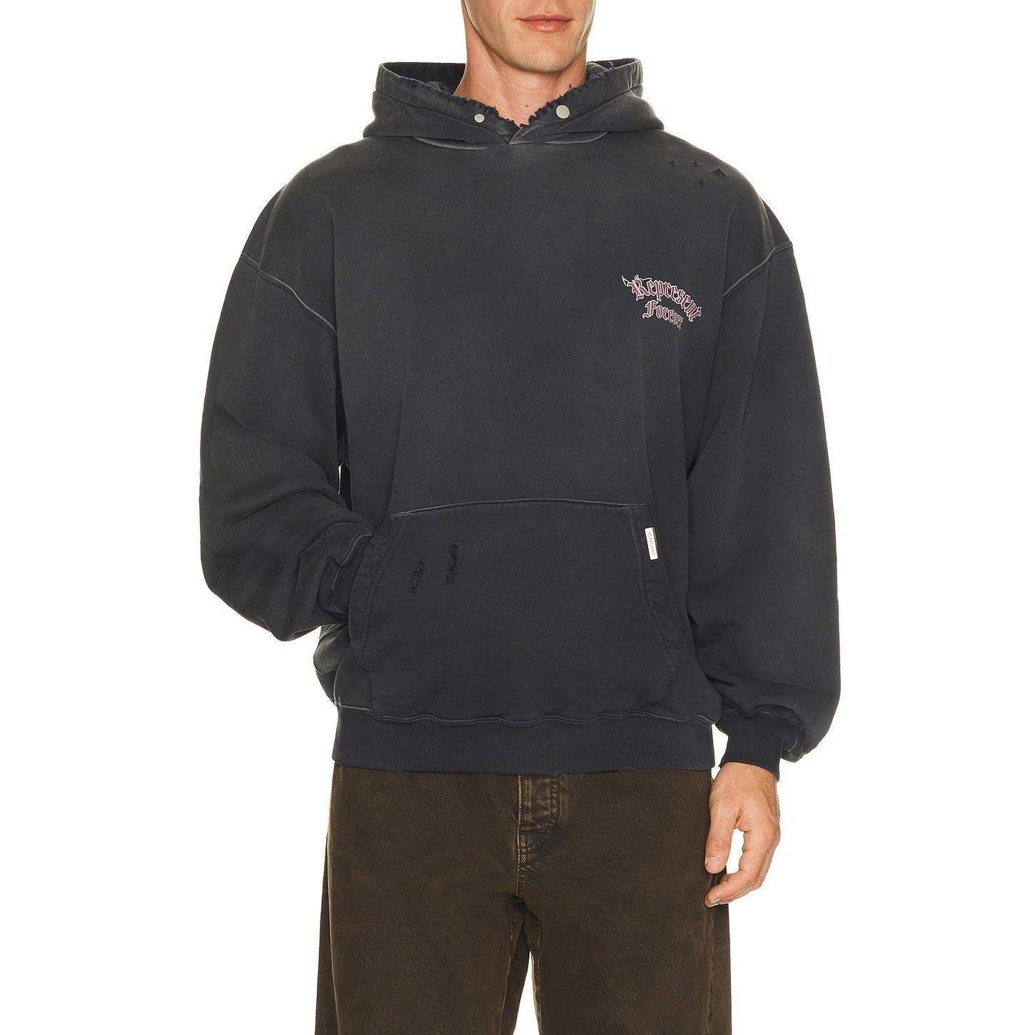 Represent Duality Hoodie Washed Black - Im Your Wardrobe