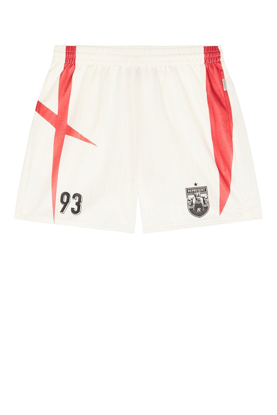 Represent Printed Spike Football Shorts Flat White - Im Your Wardrobe