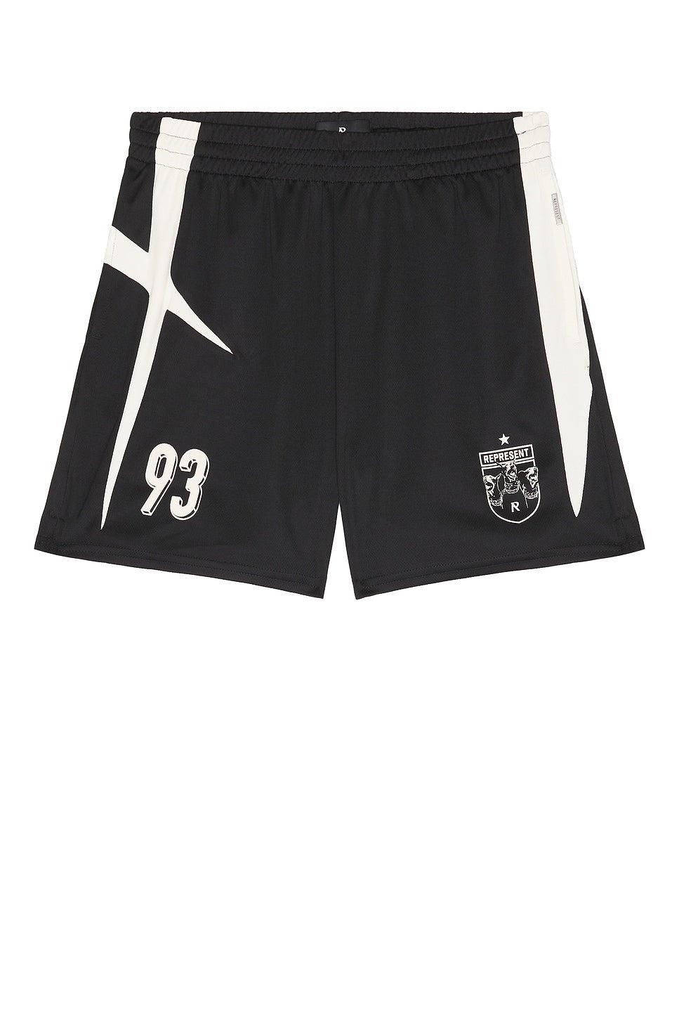 Represent Star Football Panelled Shorts Jet Black - Im Your Wardrobe