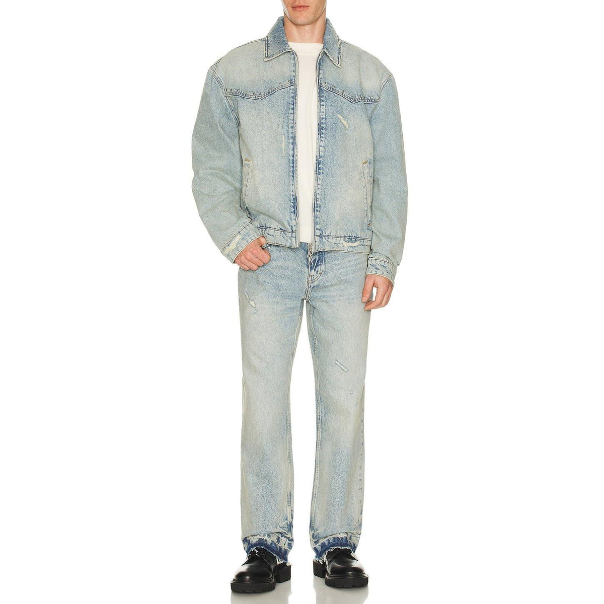 Represent x Guns N' Roses Denim Jeans Light Vintage Blue - Im Your Wardrobe