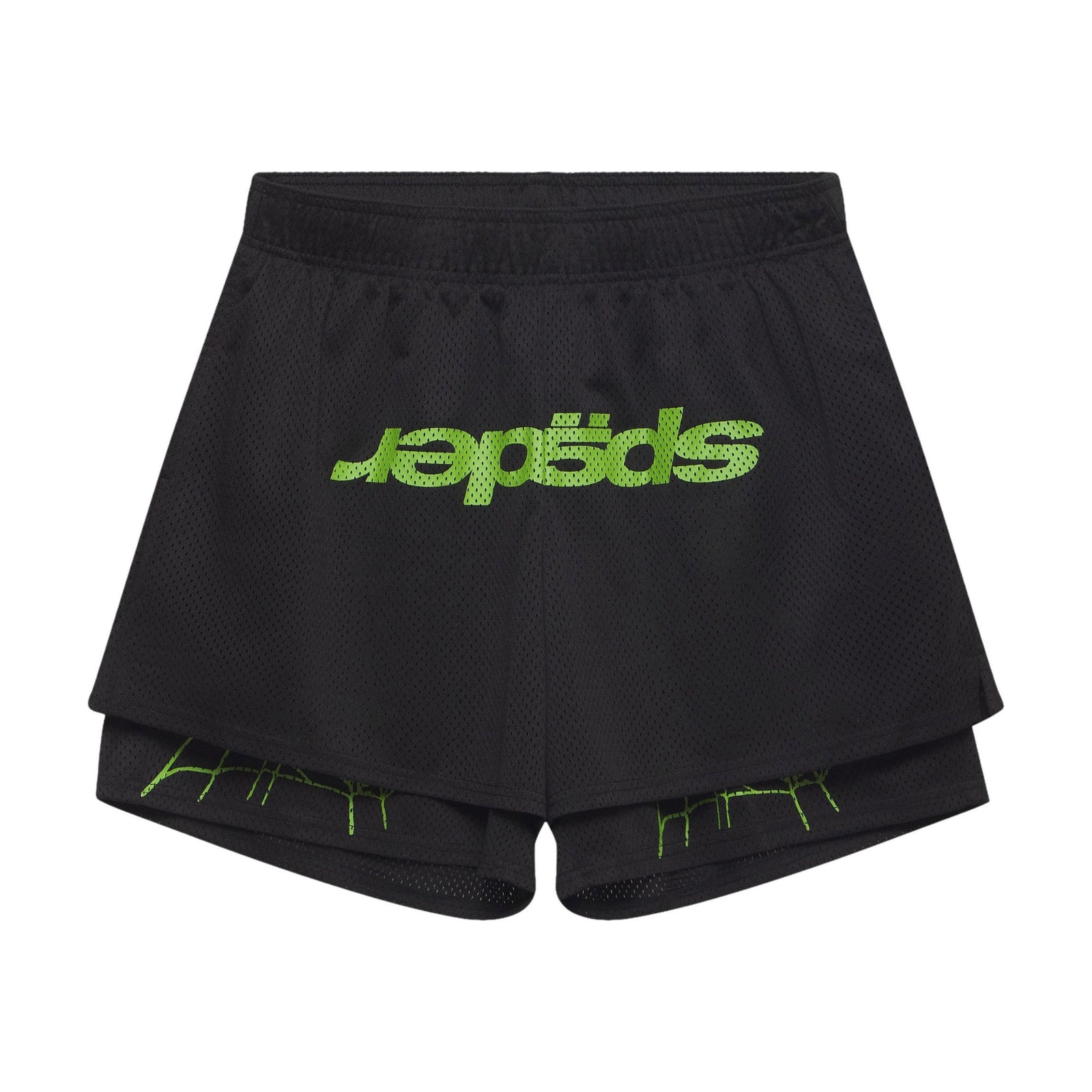 Sp5der Mesh Double Layer Short Onyx front