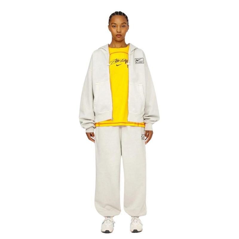 Stussy x Nike Pigment Dyed Fleece Zip Hoodie (Light Bone) (SS24) - Im Your Wardrobe