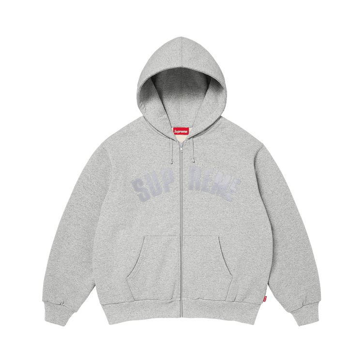 Supreme Arc Thermal Lined Zip Up Hooded Sweatshirt Heather Grey - Im Your Wardrobe