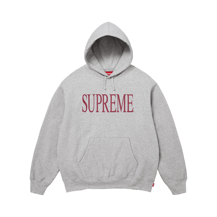 Supreme Capital Hooded Sweatshirt Heather Grey - Im Your Wardrobe