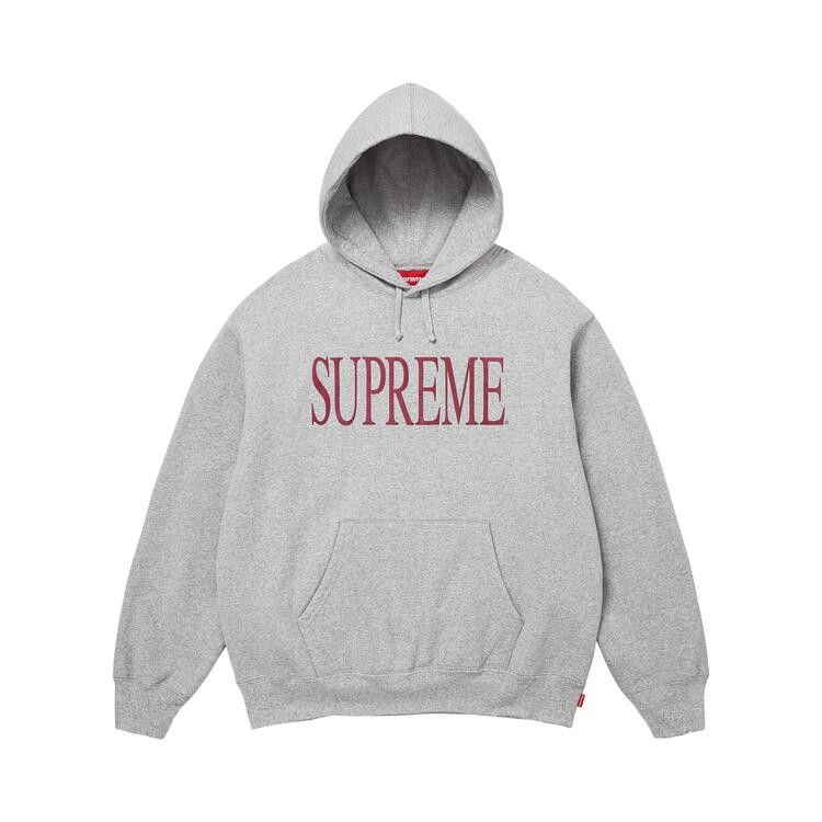 Supreme Capital Hooded Sweatshirt Heather Grey - Im Your Wardrobe