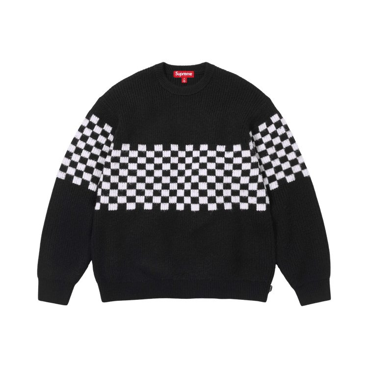 Supreme Checkerboard Pilled Sweater Black - Im Your Wardrobe