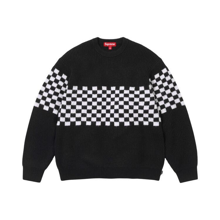 Supreme Checkerboard Pilled Sweater Black - Im Your Wardrobe