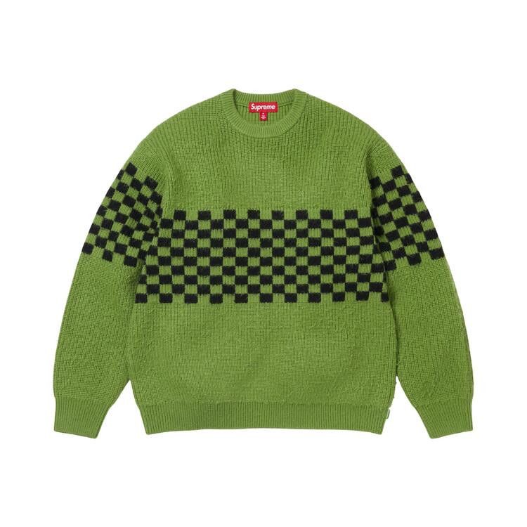 Supreme Checkerboard Pilled Sweater Green - Im Your Wardrobe