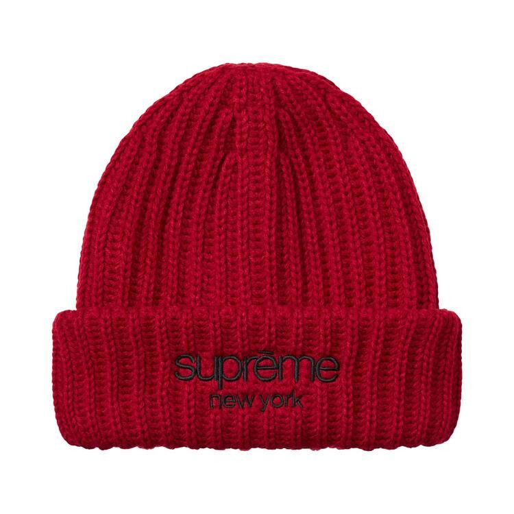 Supreme Classic Logo Chunky Ribbed Beanie (FW26) Red - Im Your Wardrobe