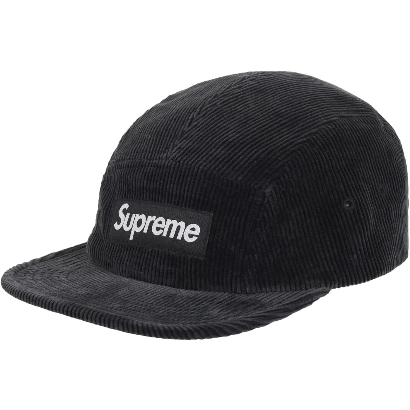 Supreme Corduroy Camp Cap (SS25) Black - Im Your Wardrobe