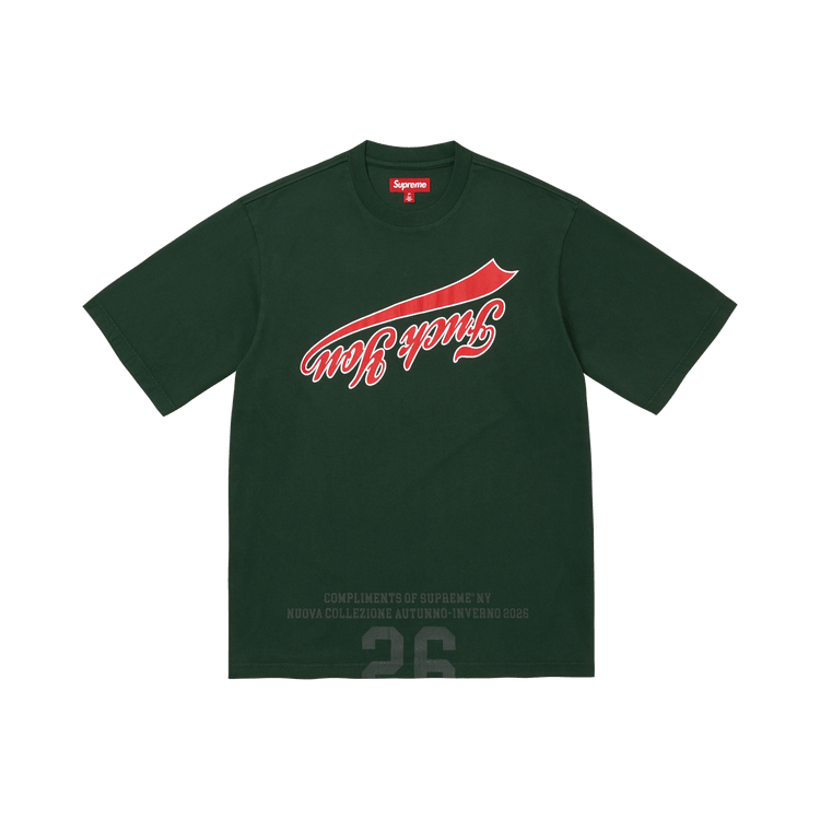 Supreme Cracked Flipped Short-Sleeve Top Dark Green - Im Your Wardrobe