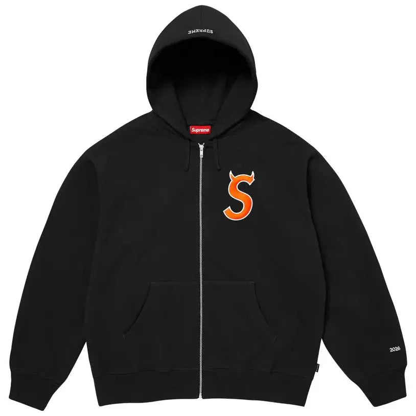 Supreme Devil S Logo Zip Up Hooded Sweatshirt Black - Im Your Wardrobe