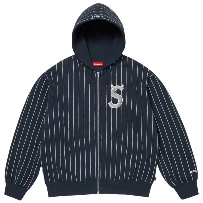 Supreme Devil S Logo Zip Up Hooded Sweatshirt Stripe - Im Your Wardrobe