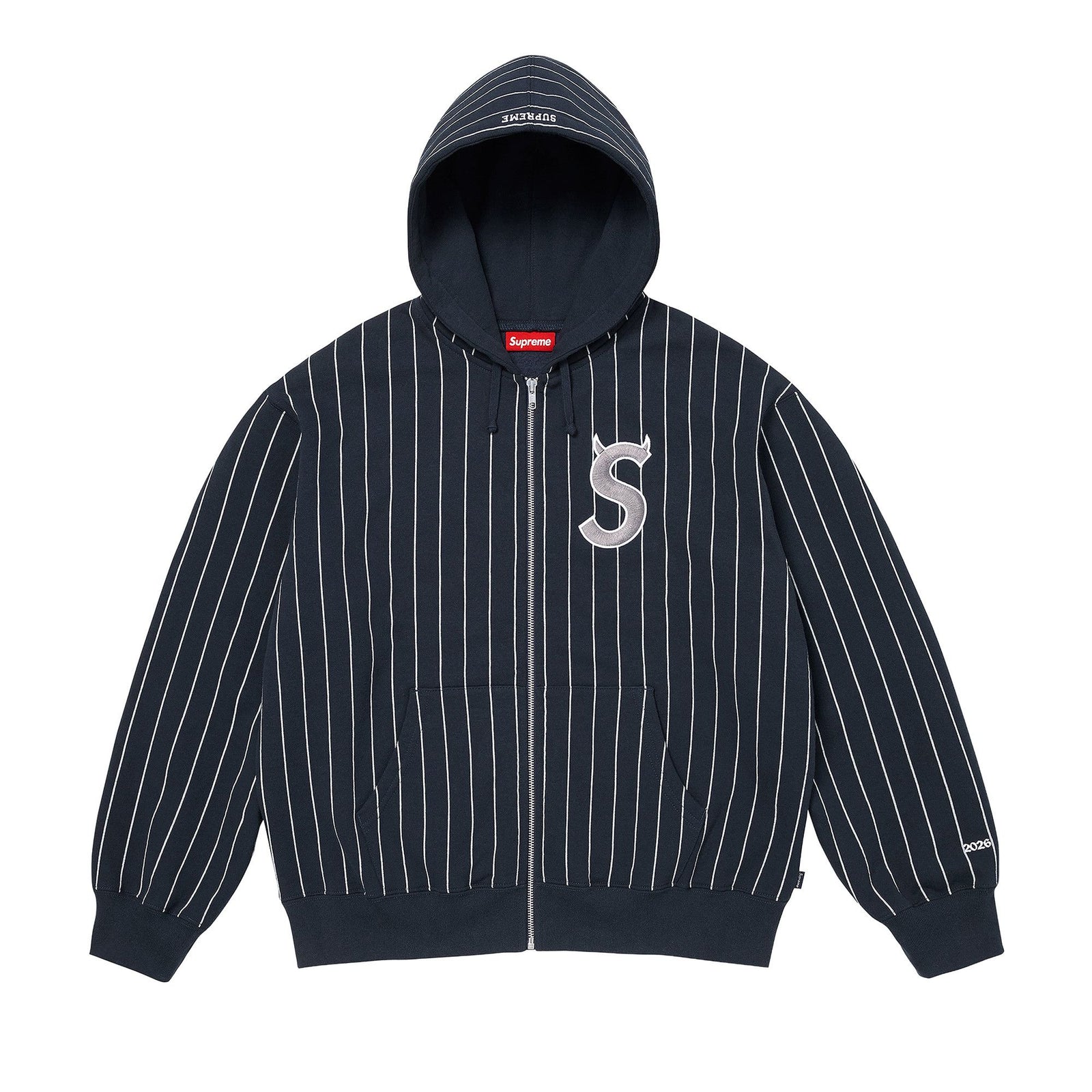 Supreme Devil S Logo Zip Up Hooded Sweatshirt Stripe - Im Your Wardrobe
