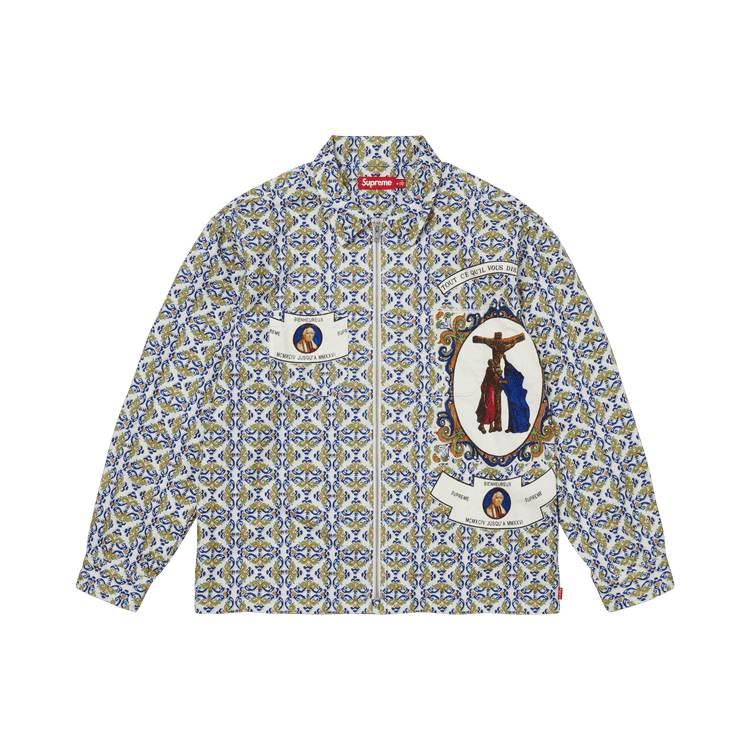 Supreme Devotion Flannel Zip Up Shirt White - Im Your Wardrobe