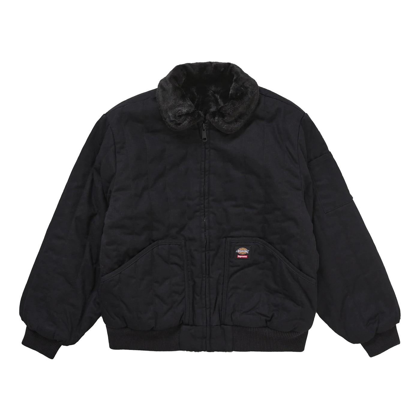 Supreme Dickies Reversible Quilted Faux Fur Work Jacket Black - Im Your Wardrobe