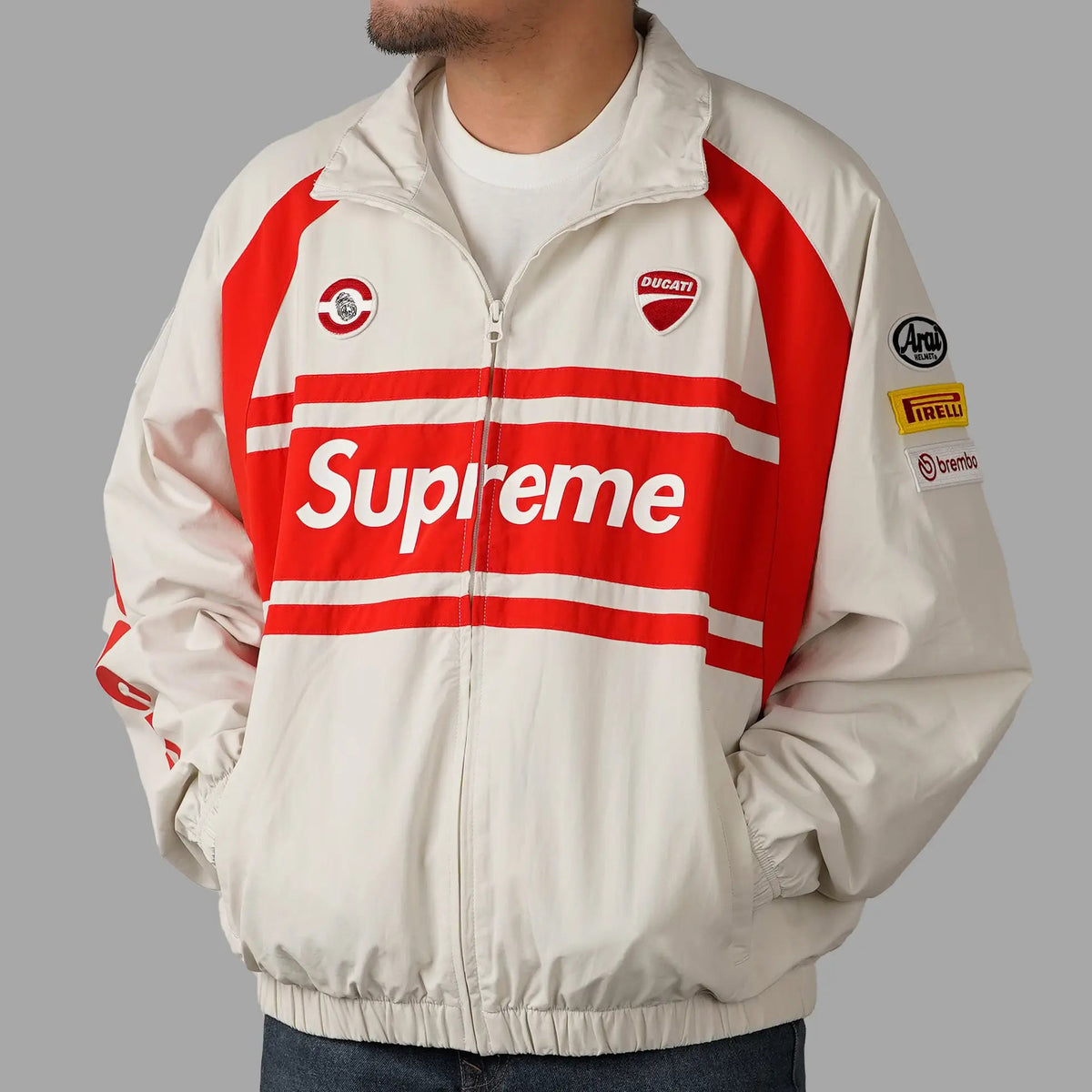 Supreme Ducati Track Jacket 'Light Grey' (SS24) - Im Your Wardrobe
