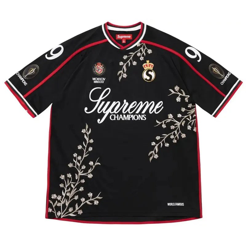 Supreme Floral Soccer Jersey 'Black' - Im Your Wardrobe