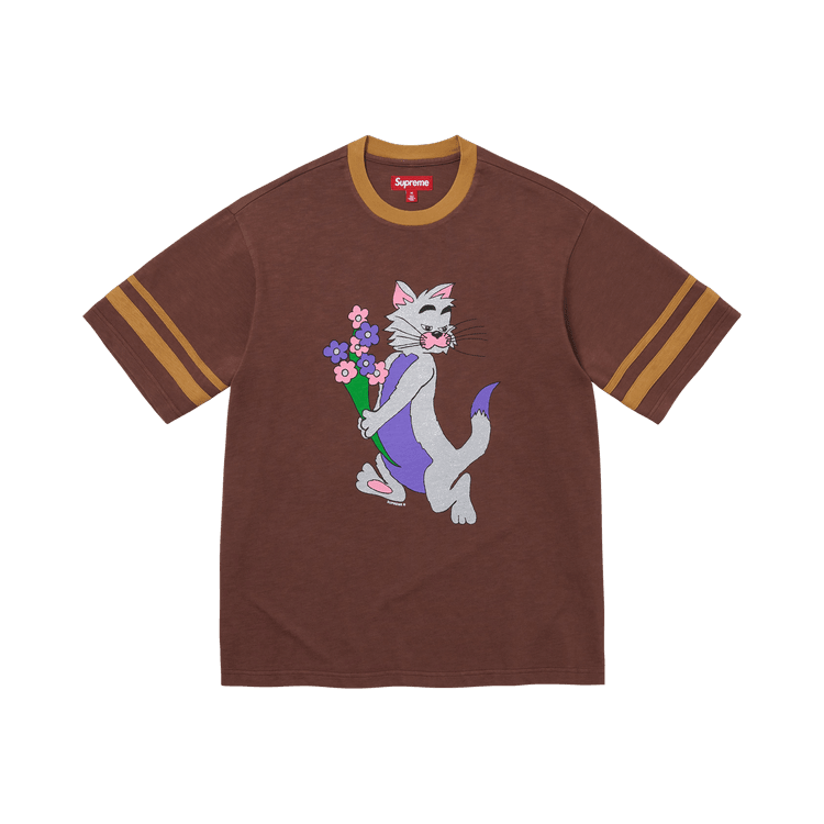 Supreme Glitter Cat Short-Sleeve Top Brown - Im Your Wardrobe