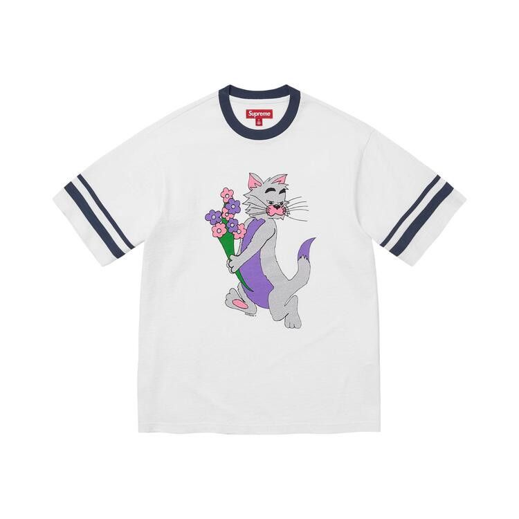 Supreme Glitter Cat Short-Sleeve Top White - Im Your Wardrobe
