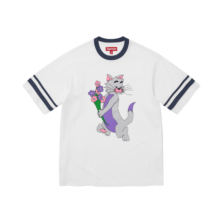 Supreme Glitter Cat Short-Sleeve Top White - Im Your Wardrobe