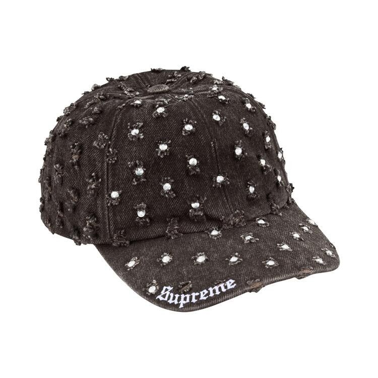 Supreme Hole Punch Rhinestone Denim 6-Panel (FW26) Black - Im Your Wardrobe