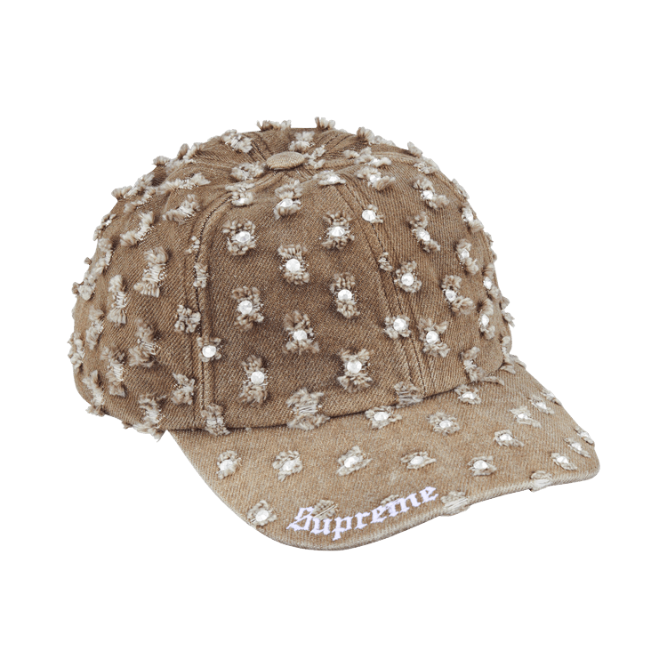 Supreme Hole Punch Rhinestone Denim 6-Panel (FW26) Brown - Im Your Wardrobe