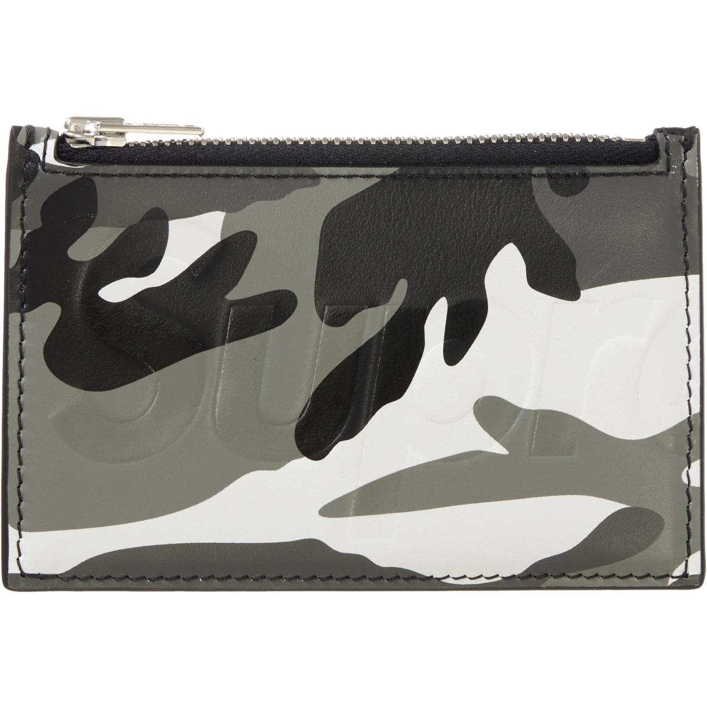 Supreme Leather Zip Card Holder Snow 'Camo' (SS25) - Im Your Wardrobe
