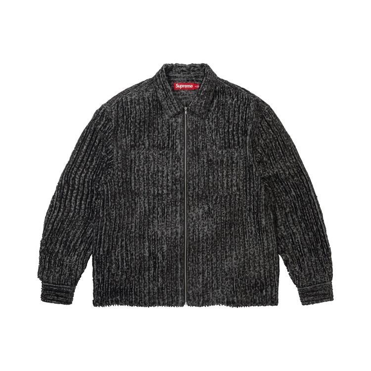 Supreme Leopard Frayed Zip Up Shirt Black - Im Your Wardrobe