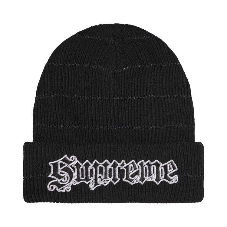 Supreme Metallic Stripe Beanie (FW26) Black - Im Your Wardrobe