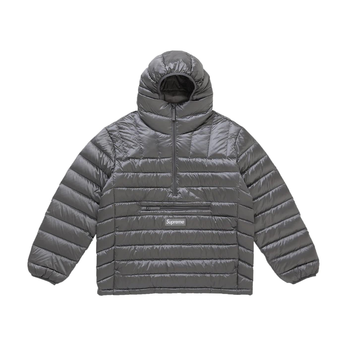 Supreme Micro Down Half Zip Hooded Pullover (FW25) Silver - Im Your Wardrobe