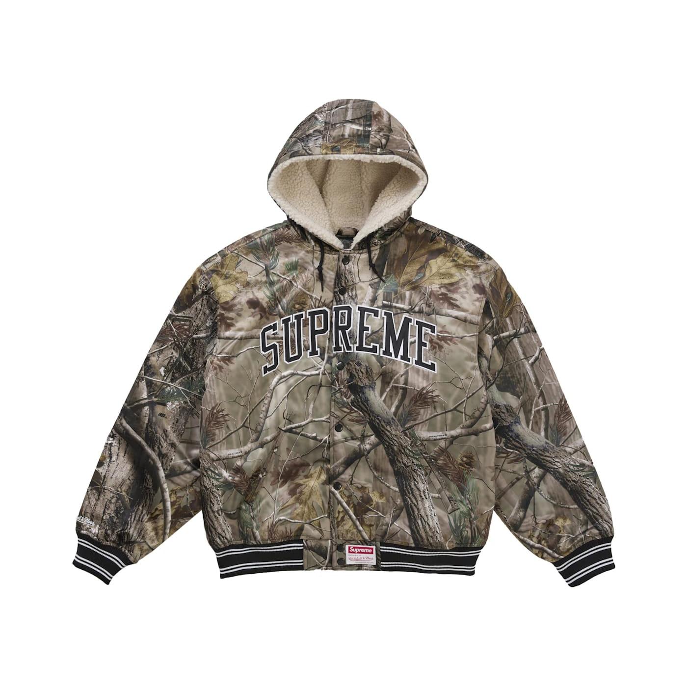 Supreme Mitchell & Ness Lined Hooded Satin Varsity Jacket Realtree AP Camo - Im Your Wardrobe