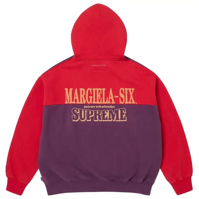 Supreme MM6 Maison Margiela Eagle Zip Up Hooded Sweatshirt Red - Im Your Wardrobe