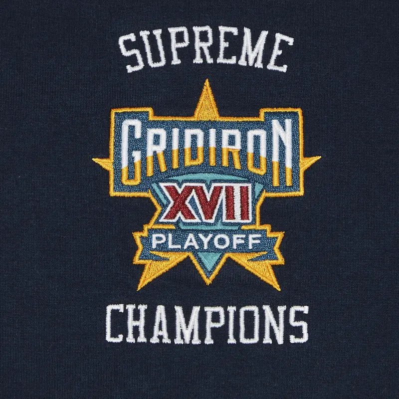 Supreme Playoffs Zip Up Hooded Sweatshirt 'Navy' (SS25) - Im Your Wardrobe