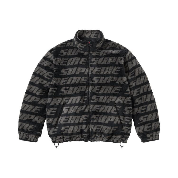 Supreme Repeat Jacquard Fleece Jacket Black - Im Your Wardrobe