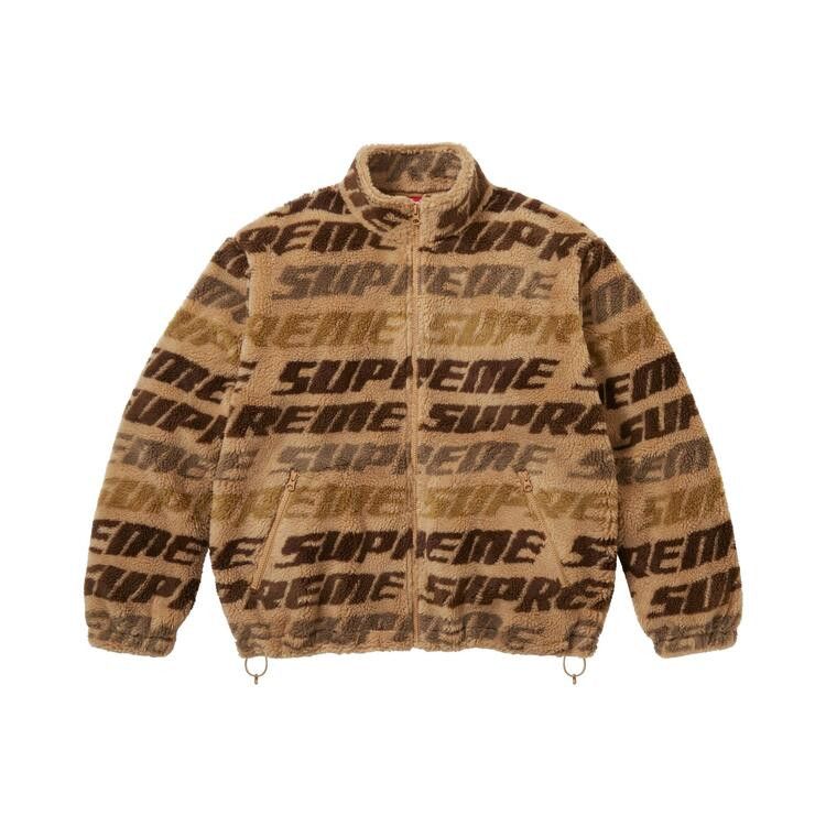 Supreme Repeat Jacquard Fleece Jacket Tan - Im Your Wardrobe