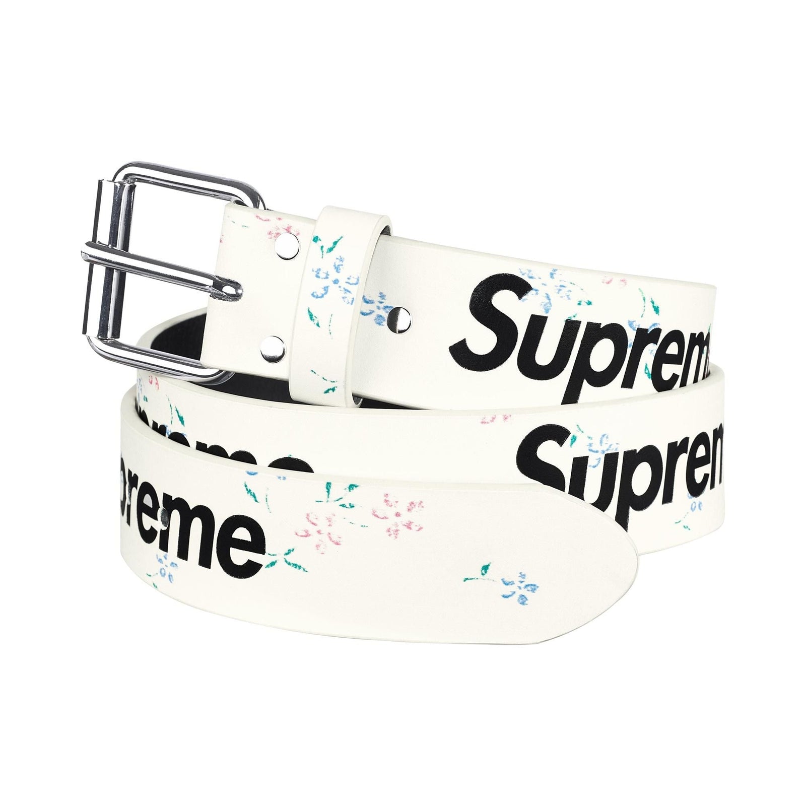 Supreme Repeat Leather Belt (FW25) Floral - Im Your Wardrobe
