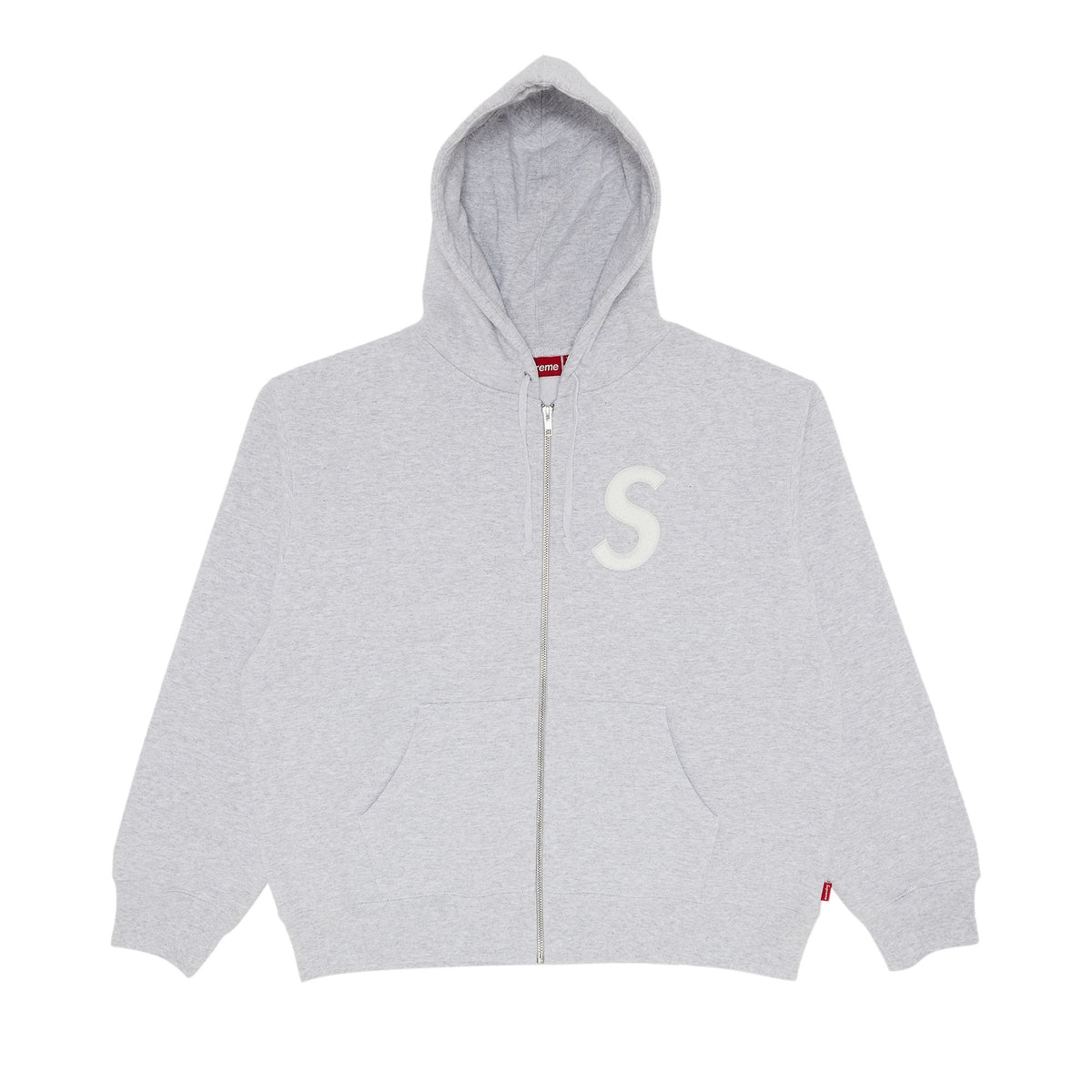 Supreme S Logo Zip Up Hooded Sweatshirt (FW24) Ash Grey - Im Your Wardrobe