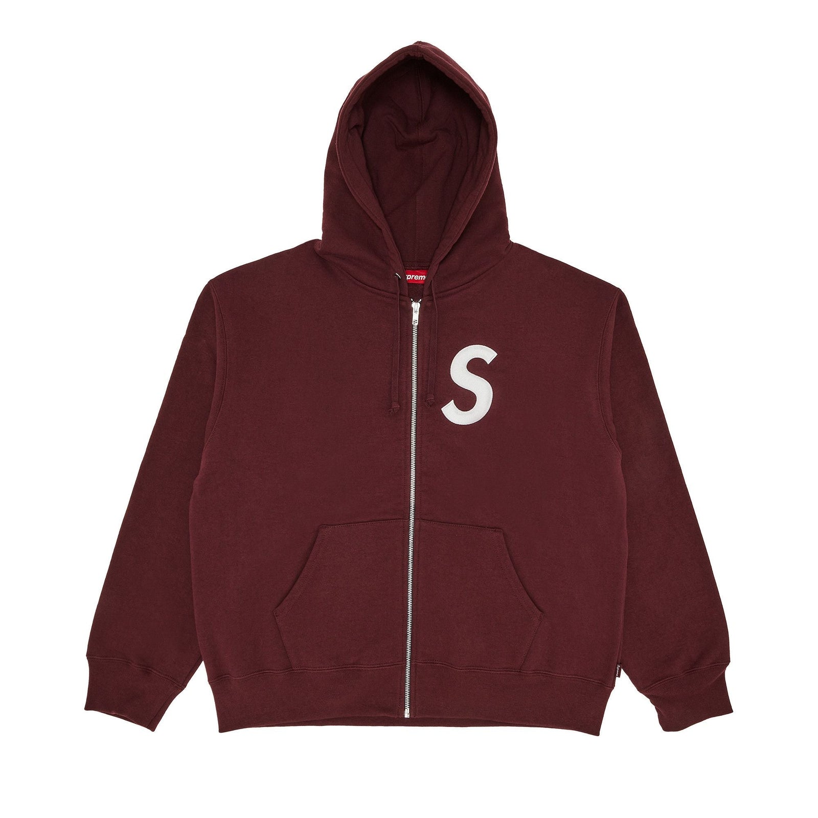 Supreme S Logo Zip Up Hooded Sweatshirt (FW24) Maroon - Im Your Wardrobe