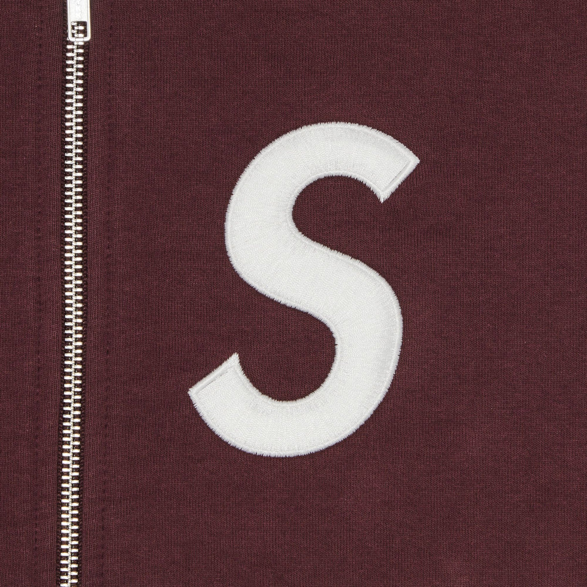 Supreme S Logo Zip Up Hooded Sweatshirt (FW24) Maroon - Im Your Wardrobe