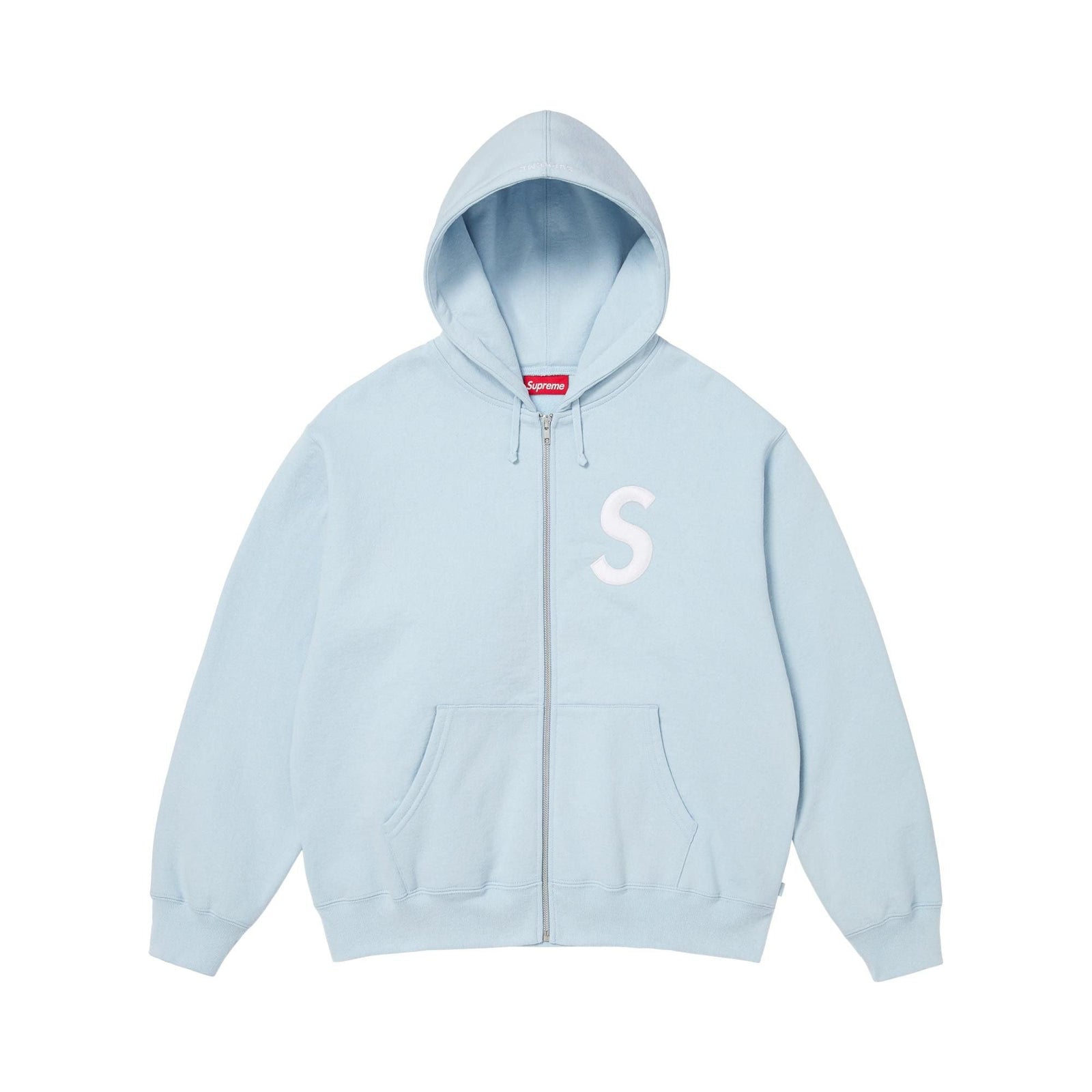 Supreme S Logo Zip Up Hooded Sweatshirt (FW25) Light Blue - Im Your Wardrobe